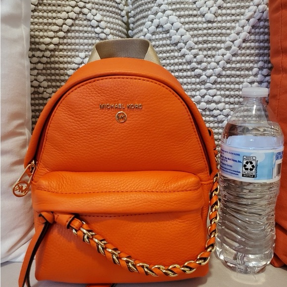 Michael Kors leather clementine orange mini backpack - Picture 10 of 10